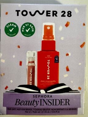 Unopened 🆕 Tower 28 Orange SOS Facial Spray & Lip Gloss Duo